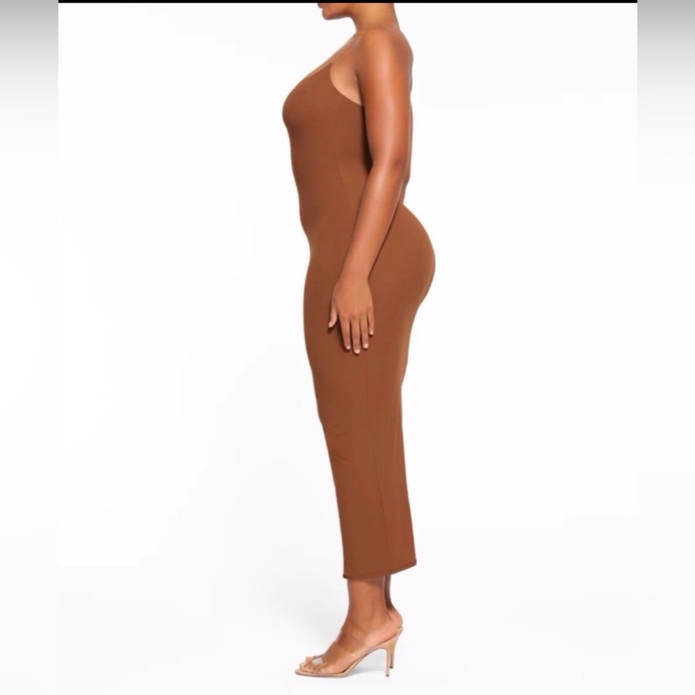 SKIMS NEW Fits Everybody Long Slip Dress | Bronze | Size XL Bronze - Picture 2 of 6